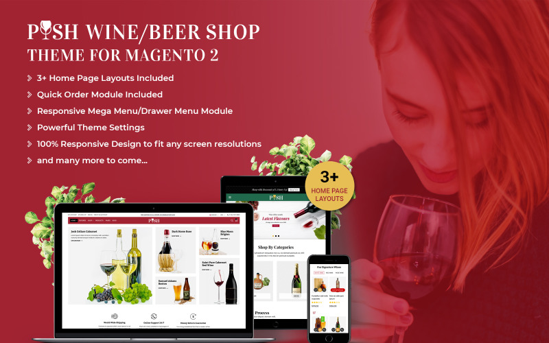 Tema responsivo Wine Beer Shop para Magento 2