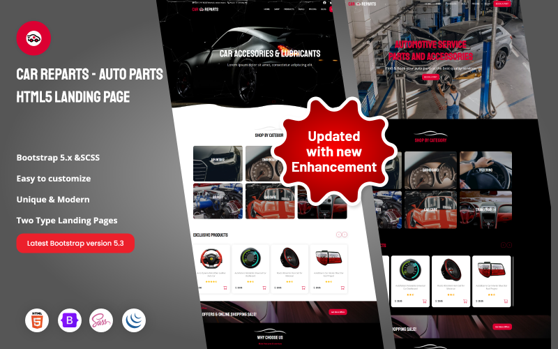 CarReparts -  Auto Parts HTML5 Landing Page