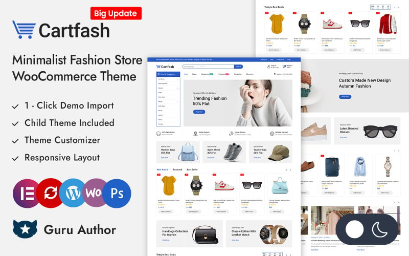 Cartfash – Mega módní obchod Elementor WooCommerce responzivní téma