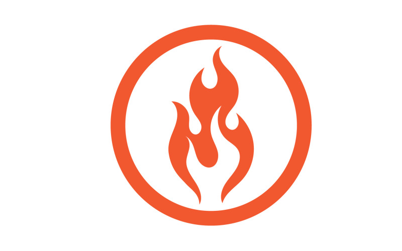 Flame Fire Logo Ikon Symbol Hot V32