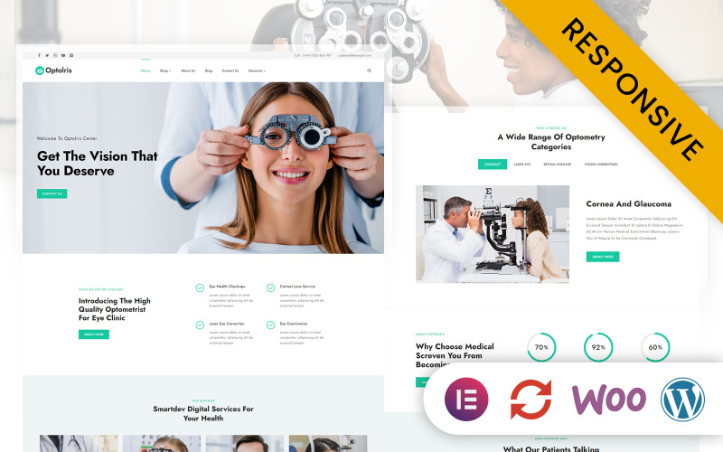 Optolris - Eye Care Optometrist Elementor WordPress Teması