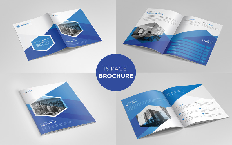 Diseño de plantilla de folleto moderno Diseño de folleto comercial de varias páginas
