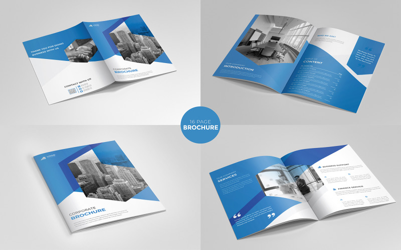 Modelo de Design de Brochura de Negócios de Páginas Tema de Layout Moderno Colorido