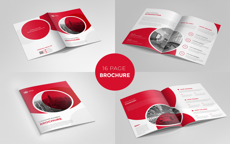 Profil firmy Szablon broszury Układ lub pomarańczowy kształt gradientu Minimalistyczny projekt broszury