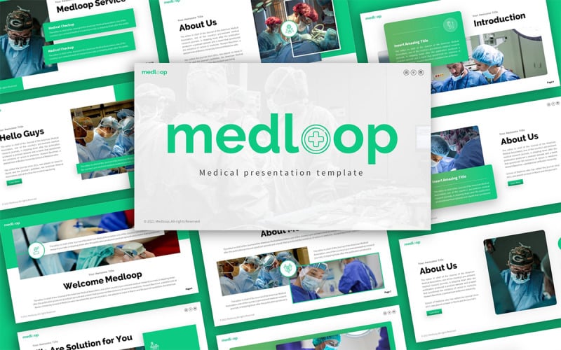 Medloop medyczny uniwersalny szablon prezentacji PowerPoint