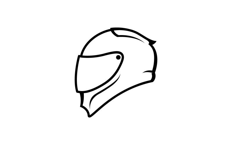 摩托车头盔矢量标志设计模板V2