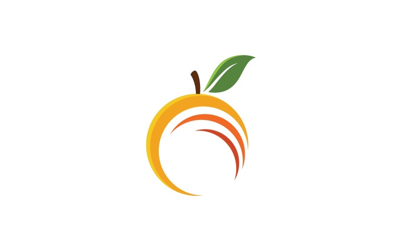 橙色新鲜水果矢量标志设计模板V1