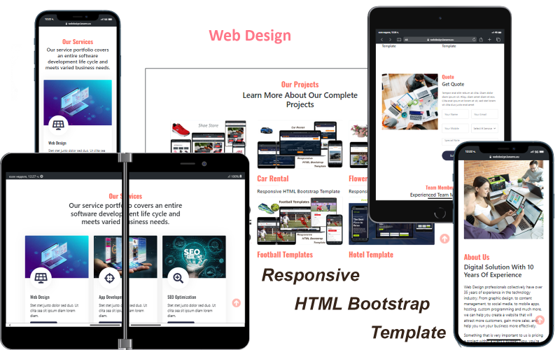 Intranät webbdesign - Responsiv HTML Bootstrap Mall