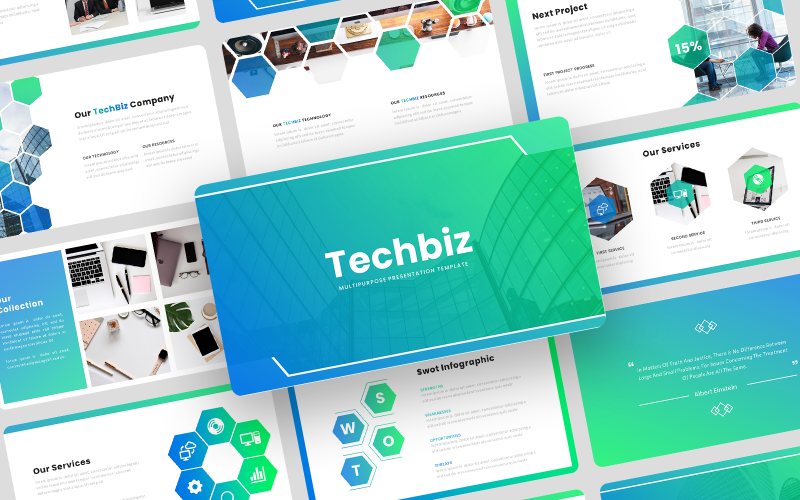 Techbiz - Modello PowerPoint aziendale multiuso