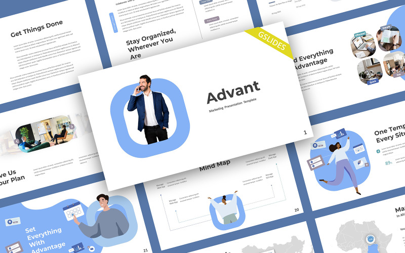 Google Slides-Vorlage für Advant Business Marketing