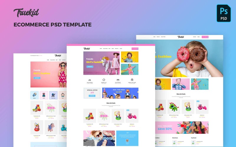 Truekid - Plantilla PSD de comercio electrónico