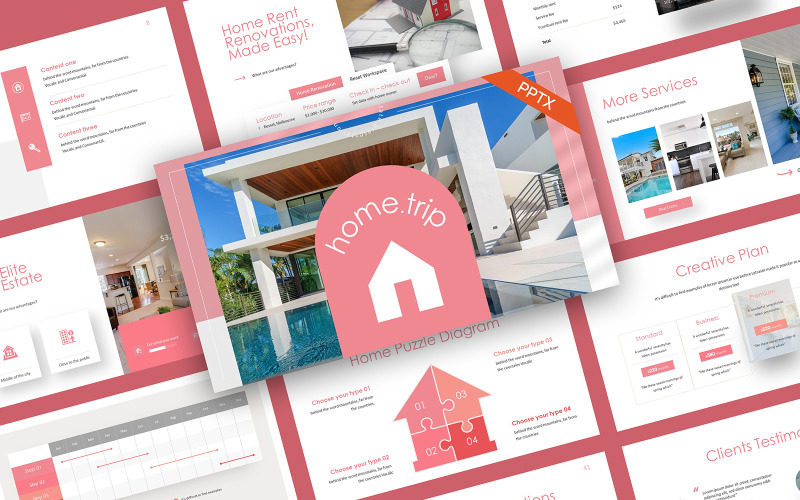 Hometrip Immobilien Powerpoint Vorlage Templatemonster