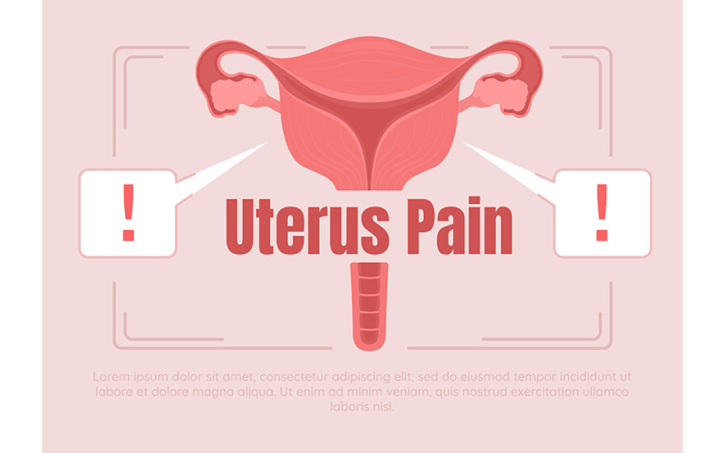 Modèle de bannière de douleur utérine