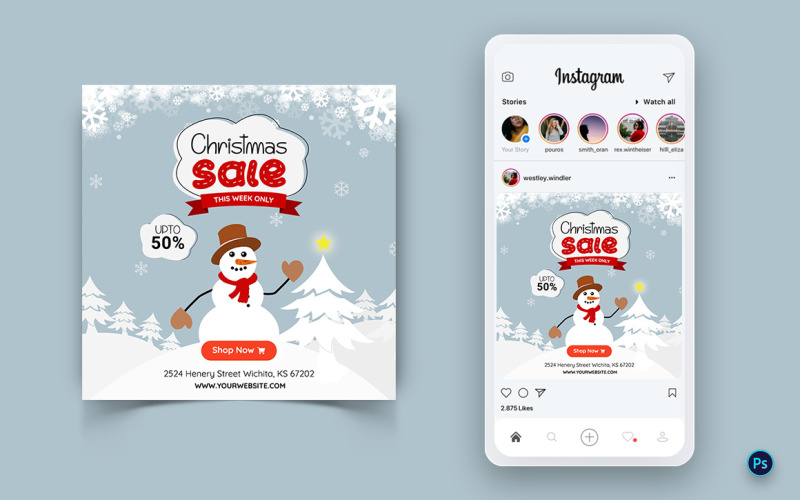 Celebração de Oferta de Natal Celebração de Mídia Social Instagram Post Design-06