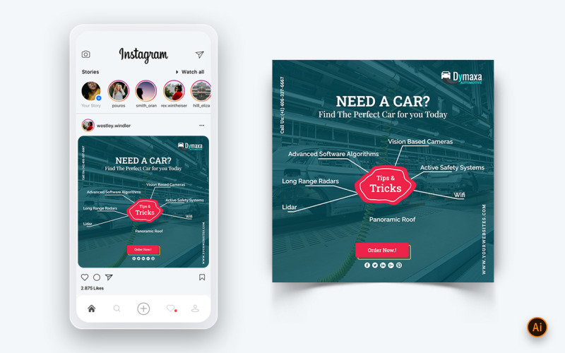 Automotive Service Social Media Post Design Template-11