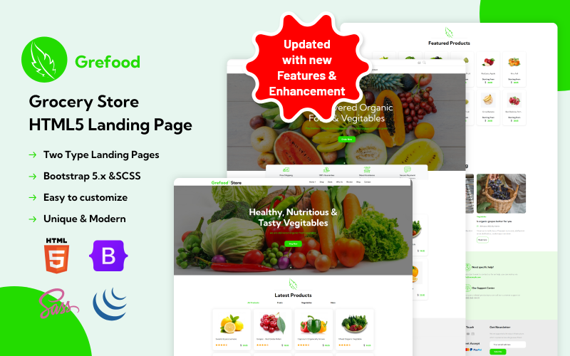 Grefood - HTML5-bestemmingspagina voor supermarkten