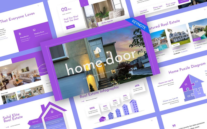 HomeDoor Real Estate Keynote Šablona