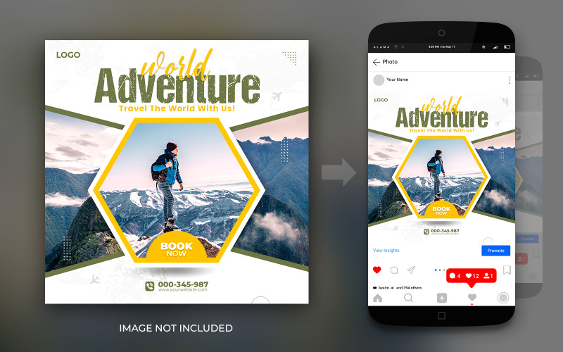 Macera Seyahati Rüya Tatili Tatili Ve Turları Sosyal Medya Instagram Ve Facebook Gönderi Şablonu