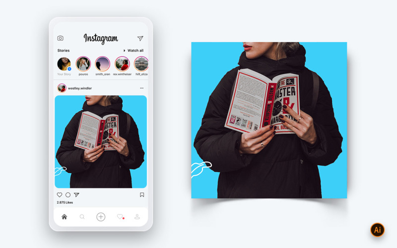 Modèle de conception de publication Instagram sur les médias sociaux de la Journée nationale des bibliothécaires-17