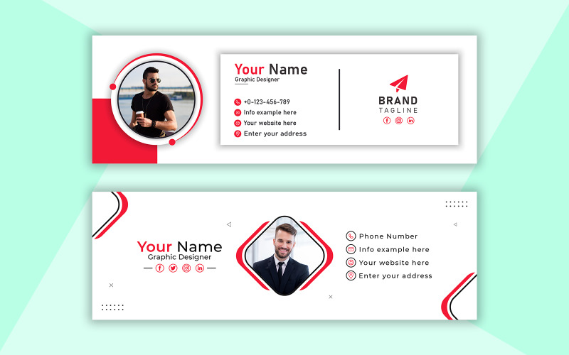 Conception de signature d'e-mail - Modèle d'identité d'entreprise