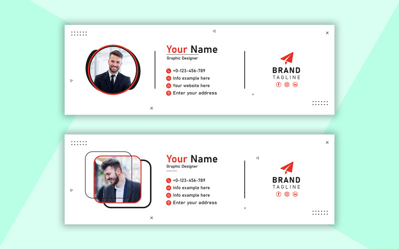 Kreatywny profesjonalny podpis e-mail Szablon tożsamości korporacyjnej Projekt
