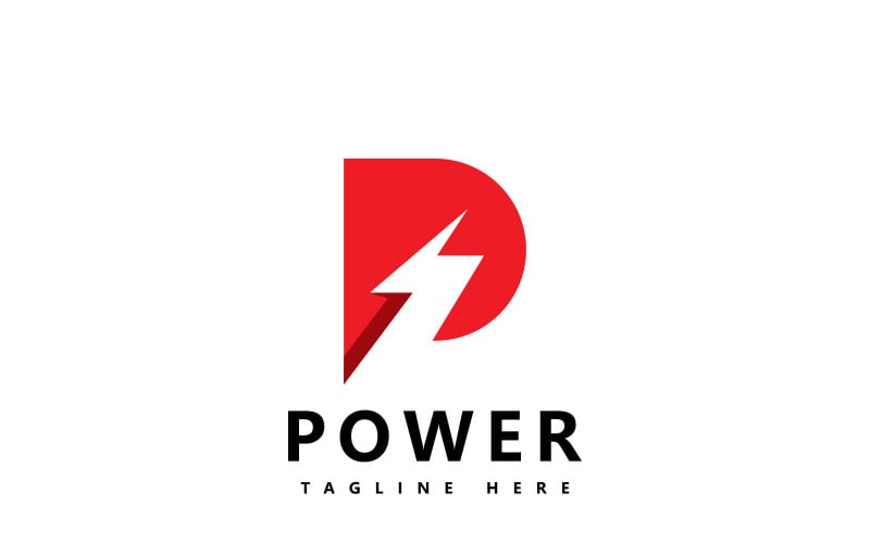 P Power Vector Logotyp Mall. P-bokstav med kraftskylt V4