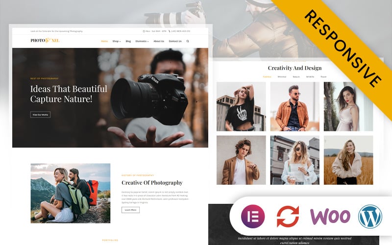 Photoxel - Fotograaf Persoonlijk Portfolio Elementor WordPress Responsief Thema