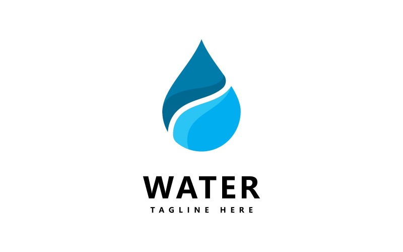 Waterdruppel Logo Ontwerp Vector V2