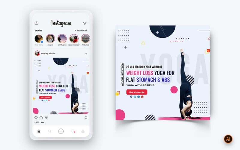 Yoga and Meditation Social Media Instagram Post Design Template-11