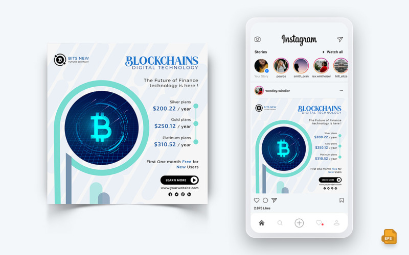 CryptoCurrency Sociální média Instagram Post Design-14