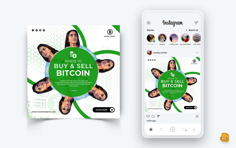 CryptoCurrency Sosyal Medya Instagram Post Tasarımı-12