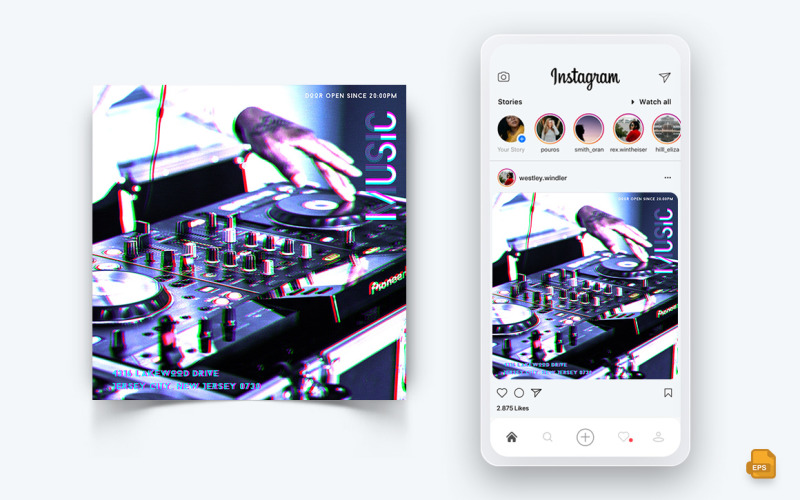 音乐之夜派对社交媒体Instagram Post Design-09