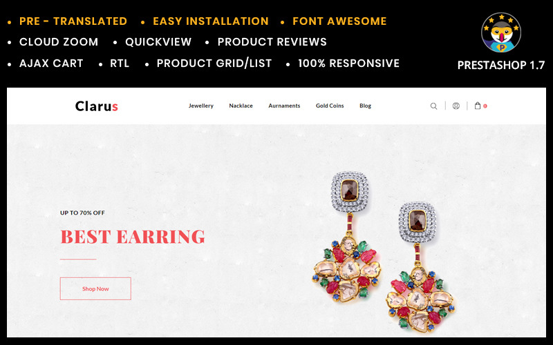 Clarus Jewelry Shop Prestashop Mall