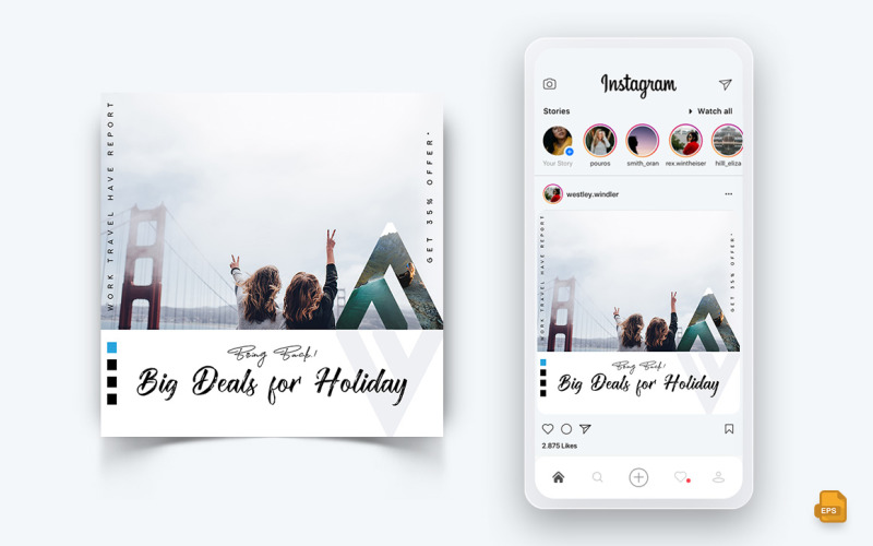 旅游探索者和旅游社交媒体Instagram Post Design-15