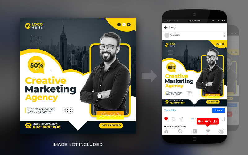 Digital Marketing Agency Expert och Corporate Social Media Post Banner Flyer Design Mall