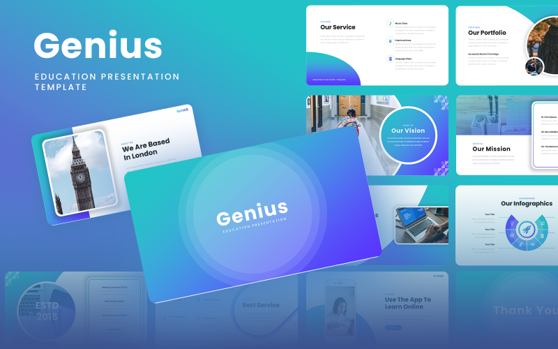 Genius - Plantilla de diapositivas de Google para presentaciones educativas