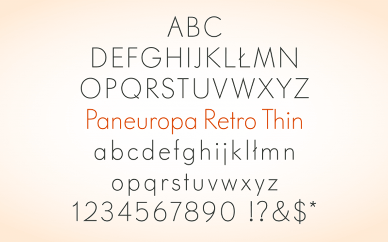ROHH Paneurop Retro Rough dun lettertype