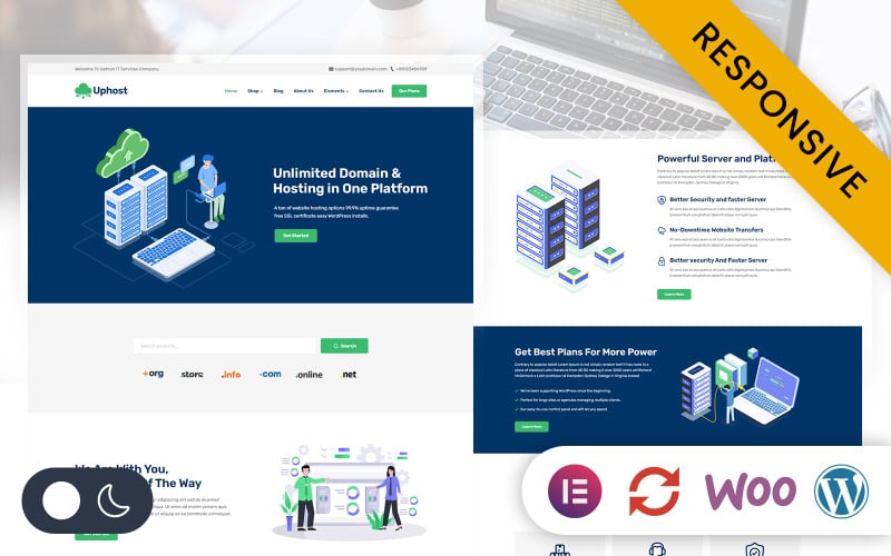 Uphost - Web Hosting Service Elementor WordPress Responsive Theme