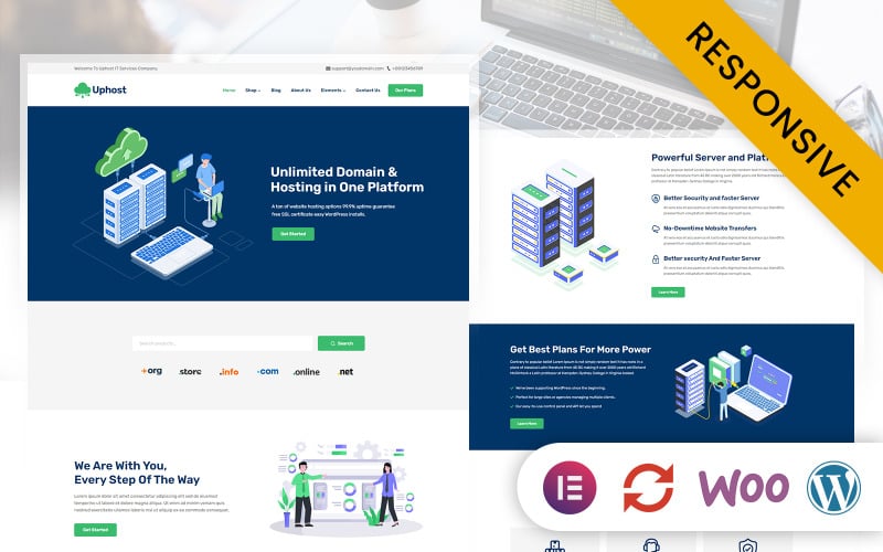 Uphost – адаптивна тема для веб-хостингу Elementor WordPress