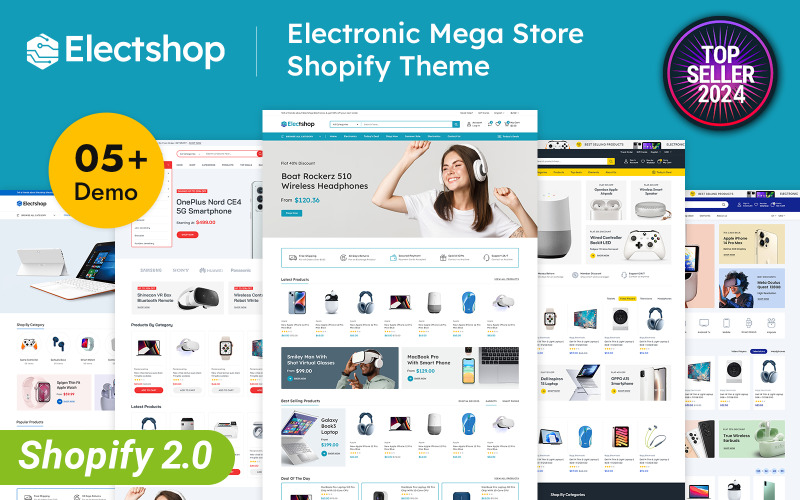 Electshop - Responsywny motyw sklepu internetowego z elektroniką Shopify 2.0