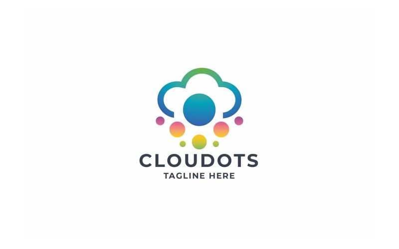 Professional Cloud Dots Tech Logo