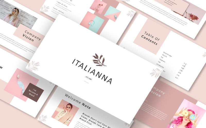 Plantilla de Powerpoint de directrices de la marca Italianna