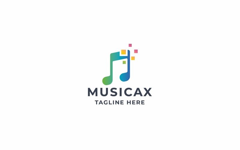 Logotipo profesional de música de píxeles