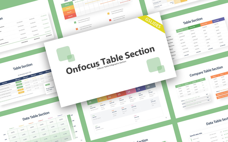 Onfocus Table Section Infographic Google Slides Template