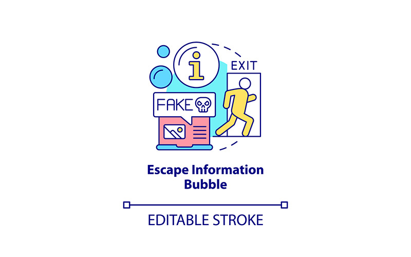 Escape information bubble concept icon