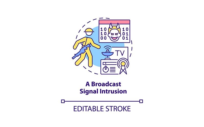 Icône de concept d'intrusion de signal de diffusion