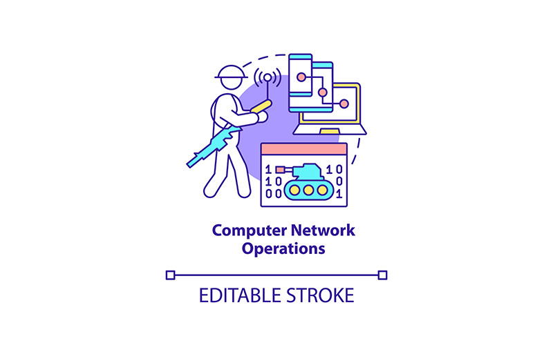 Icône de concept d'opérations de réseau informatique