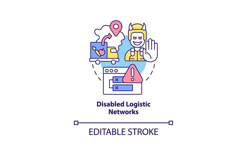 Ícone do conceito de redes logísticas com deficiência