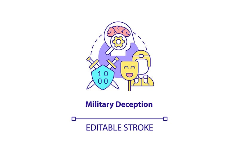 Icono de concepto de engaño militar