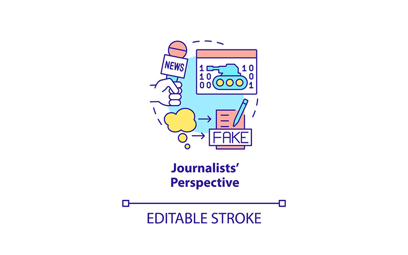 Icono de concepto de perspectiva de periodistas